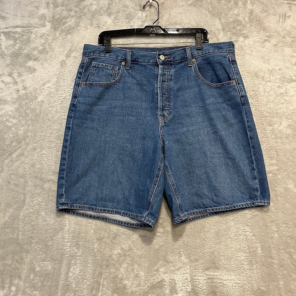 Old Navy Denim Shorts Womens 14 Blue Mid-Rise Baggy Cotton Relaxed Jean
